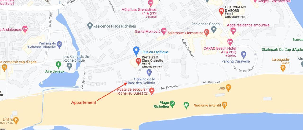 Les Maisons Sur La Plage, T2 Les Pieds Dans L'Eau Agde Exteriér fotografie
